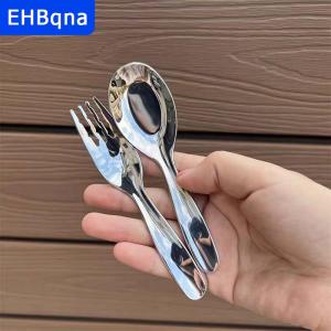 [COD] EHBqna SPORTS ช้อนกลมทำจากสแตนเลสด้ามยาวสำหรับมื้อค่ำสีแดงสีทองช้อนคนทำของหวานสำหรับเครื่องครัวอุปกรณ์เสริมในครัว