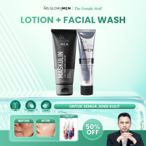 Ms Glow For Men Paket Hemat Isi 2PCS - Skincare Pria Kulit Kusam Berjerawat Flek Hitam