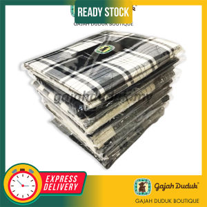 KAIN PELIKAT EKSKLUSIF GAJAH DUDUK MANGGA BLACK&WHITE (Medium-4000 benang)