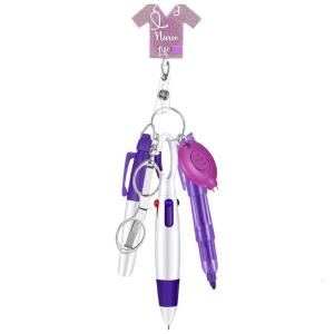 Practical Nursing Pen Accessory Set Comprehensive Nursing Writing Tools Set Includes LED Keychain and Holder