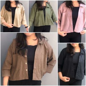 KEMEJA GITA RAMI BASIC SHIRT CROP LINEN