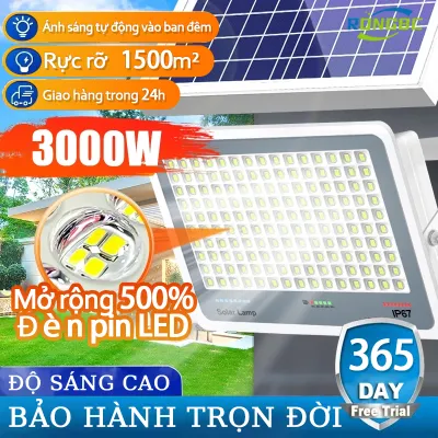 3500W siêu sáng năng lượng mặt trời vườn ánh sáng IP67 cảm biến không thấm nước với điều khiển từ xa