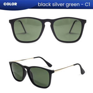 IOOI Eyewear -  Kacamata Kotak Segi Empat Hitam Sunglasses TR90 PC Pria Wanita 4187