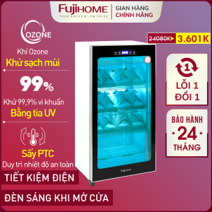 Tủ sấy giày khử mùi hôi UV & Ozone FUJIHOME 128 Lít Máy sấy khô đựng giày đa năng khử trùng đồ chén dĩa quần áo