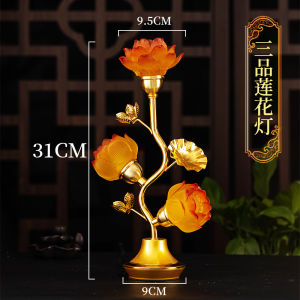 New Lotus Lamp LED Changming Lamp Colorful Three Products Buddha Worshiping Lamp Buddhist Hall Worship Lamp Guanyin Buddha Lamp God of Wealth Tribute Lamp