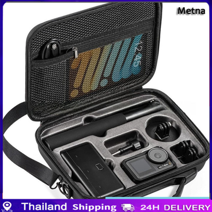 Metna Metna แบบพกพากระเป๋าถือกล้องป้องกันกรณีกระเป๋าเดินทางสําหรับ DJI Action ...
