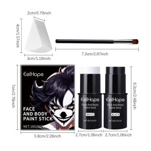 new Black White Face Body Paint Kit Cover Foundation Clown Colorful Long Lasting Waterproof Halloween Festive Makeup Accessories Set hot