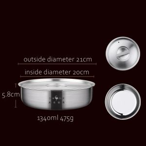 Safely 304 Stainless Steel Steamed Egg Custard Steamer With Breathable Cover LFGB Certificated 21cm Diameter Plate Salad Bowl2026