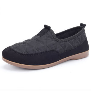 Free Shipping Spring And Autumn Lightweight Diamond-Patterned Casual Slip-On Shoes With Soft Soles Comfortable For Walking Versatile For Everyday Wear And Commuting