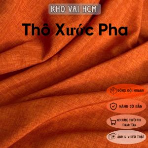 Vải Thô Xước Pha Màu Gạch Khổ 1m5 - Chất Mỏng Không Giãn ít Nhăn - May Màn Trang Trí
