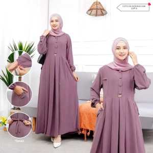 alifah dress wanita kekinian twill premium-gamis polos simpel murah terbaru
