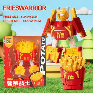 2in1 Burger Robot Toy Deformation Robot Creative Transform Mech Movable Action Figure Toy for Kids