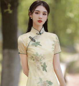 COCOEPPS dresses for women cheongsam 2024 Retro Republic Style Cheongsam Summer Girl New Dress High-end Temperament Long