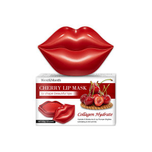 West Month Cherry Lip Sleeping Mask Crystal Collagen Anti-Ageing Wrinkle Pad Lips Masks Peel Off Lasting Moisturizing Nourish Lips Care（20posts）