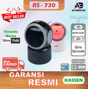 Scanner Kasir Kassen RS-720 Usb Omni Autoscan 2D Barcode QRcode QRris Scan Minimarket RS720 KO 720