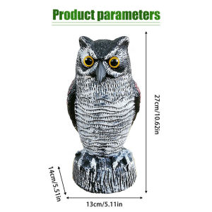 GEEBON Large Owl Falcon Decoy Statue Yard Garden Crow Scarecrow Outdoor Bird Preventing