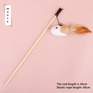 【Cat Stick Toy】Cat Pet Teaser Play Bell Feather Stick Interactive Funny Toy