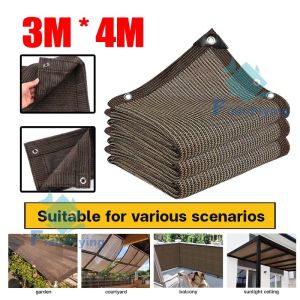 Anti-UV 95% Sunshade Net Garden Plants Outdoor Greenhouse Net Garden Shading Net Net Waterproofing Cooling Brown