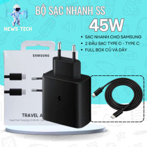 Bộ sạc nhanh SS 45W 2 đầu tyeC thích hợp sac Note 10Note 10 PlusA50A70S20S22S22 Ultra trở lên E1