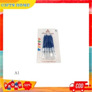 Gifts Home Lilin ulir metalic  10 pcs / Lilin ulir biasa/ lilin Birthday Candle/Warna Warni Lilin