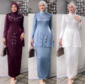READY JUMBOO! FAYRA ONE SET MODEL TERBARU BAHAN SATIN BAJU KURUN MALAYSIA TERBARU 2024