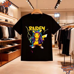 Casual Original MenS Black Pikachu PokéMon Short Sleeve Casual Breathable MenS T-Shirt Unique Cartoon Fashion Top
