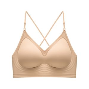 oobest 【Delivery 2-3 days】Buy 1 Take 1 Foundation Seamless Bra for Small Chest Push Up Thin Straps Backless Cami Built-in Bra Invisible Wireless Lightweight Summer
