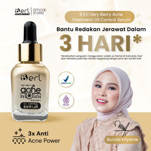 B ERL Very Berry Acne Treatment Oil Control Serum 20 ml - Penghilang Jerawat dan Bekas Jerawat - Mencerahkan - Lawan Bakteri Acne - Mengurangi Minyak
