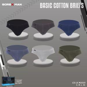 Celana Dalam Segitiga Pria 100% Cotton [ 1 Box isi 3 ] SOREX CD LK 3001