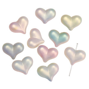 12Pcs 23x18mm Acrylic Fantasy Gold Gradient Colorful Butt Peach Heart Beads Charms for Jewelry Making DIY Bracelet Keychain Phone Chain Accessories