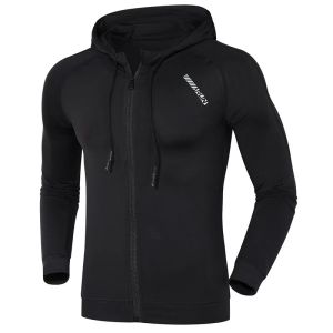 KAMB Jaket Hoodie Zipper Pria Olahraga Lengan Panjang Baju Olahraga Jogging Training