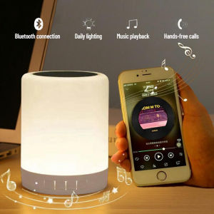 Night Light Smart Bluetooth Music Speaker Alarm Clock Desk Lamp Rechargeable Lamp Color Changing Touch Switch Bed Light Home Decor Creative Gift