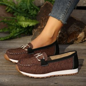WomenS Loafers 2025 Spring And Autumn New Comfortable Retro Slip-On Casual Flat Shoes For Women