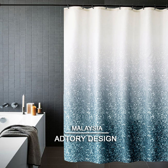 Ready Stock Malaysia ADTORY Batik poly modern blue high quality shower ...