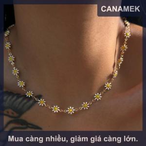 【CANAMEK】 Kpop hoa cúc xương đòn Chuỗi vòng cổ cho phụ nữ mùa hè ngọt ngào ngắn Choker tuyên bố thời trang đồ trang sức quà tặng Y2K phụ kiện