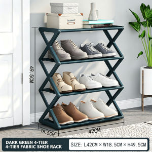 【In Stock 】4 Layer Shoe Rack Organizer Stainless Steel Shoe Organizer Storage Shelves Stand Shelf Shoe Cabinet Rak Kasut 折叠式鞋架