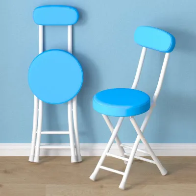 High Legged Folding Round Stools Stools Small And Simple Folding Chairs Backrests Stools Household Dining Tables Small Dining Chairs That Can Be Stacked Portable