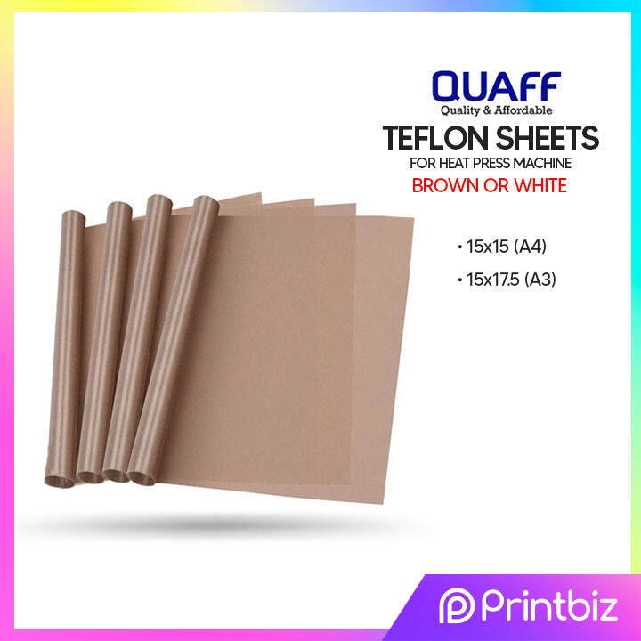 Quaff Teflon Sheets For Heat Press Machine Brown Or White A A