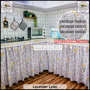 Gorden Kolong Dapur Motif Bunga Kain Katun Premium Free Request Tinggi