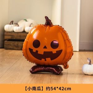 Large Halloween Standing Balloons 3D Pumpkin Foil Balloon Self Standing Inflatable Halloween Theme Party Decor Photo Props
