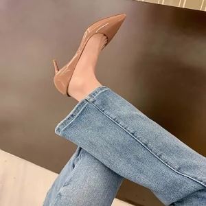 Giá khuyến mãi [sheii Su Yinyin. ] trần nhà ~ Giày cao gót mũi nhọn da thật cơ bản cho phụ nữ giày cưới ol Đi lại