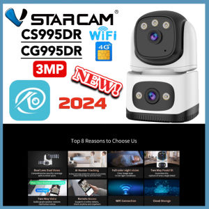 Vstarcam CS995DR WIFI/CG995DR SIM 4G(เลนส์คู่) ใหม่2024 กล้องวงจรปิดไร้สาย ความละเอียด 3MP(1296P) indoor มีAI