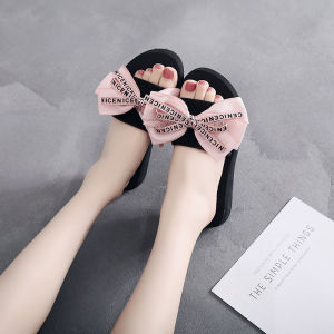 [Free Shipping] Hot-Selling Bow-Knot Casual Sandals For Women Cute Non-Slip Height-Increasing And Durable Flip-Flops