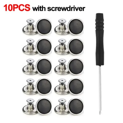 MODERNLUX 10Pcs/pack With Screwdriver Jeans Buttons Nail Free Clothing Pants Waist Extenders Button Detachable Sewing Accessories Waist Buckle Jeans
