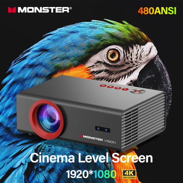 MONSTER O500 Android 1080P Full HD Projector Home Cinema 4K Decoding Auto Focus Keystone WiFi6