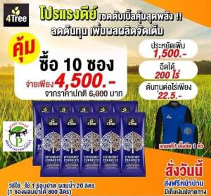 โฟร์​ทรี 4Treeของแท้ ​1 กล่อง 10 ซอง 200 ไร่สารเสริมประสิทธิภาพพืชสูตรอิออน นวัตกรรมใหม่จากประเทศอิสราเอล ช่วยเร่งราก โตเร็ว เขียวนาน ลดต้นทุน เพิ่มผลผลิต ใช้ได้กับพืชทุกชนิด ของแท้100%
