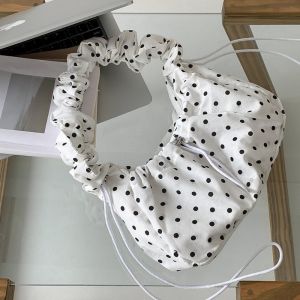 Versatile Polka Dot Underarm Bag Korean Style Lightweight Pleated Strap Tote Bag Dumpling Bag Clutch Purse2026