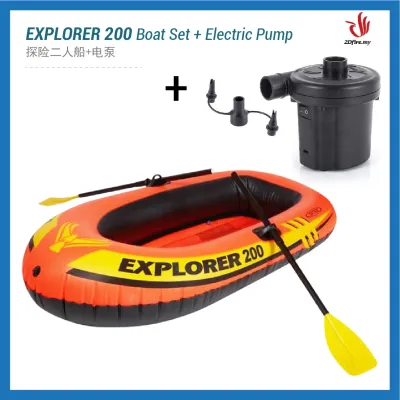 INTEX Explorer Duo Inflatable Fishing Boat Outdoor Air Boat Bot Memancing Terapung Pelampung Berkelah 58331/58332 探险者充气船