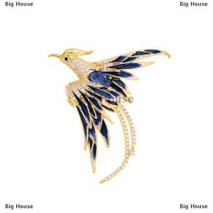 [COD] Big House Elegant Multicolor Phoenix Brooch For Women Men Exquisite Rhinestone Beauty Flying Bird Brooch Fashion Jewelry Accessories Gifts