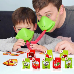 Frog Tongue-Sticking Toy Lizards Mask Two-player Card Game Desktop Interactive Toys Parent-child Party Games